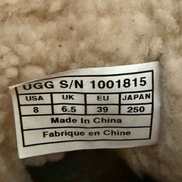 UGG Size 8 Brown Caspia Sheepskin-Lined Leather Winter Lace-Up Ankle Bootie Boot - Picture 8 of 16